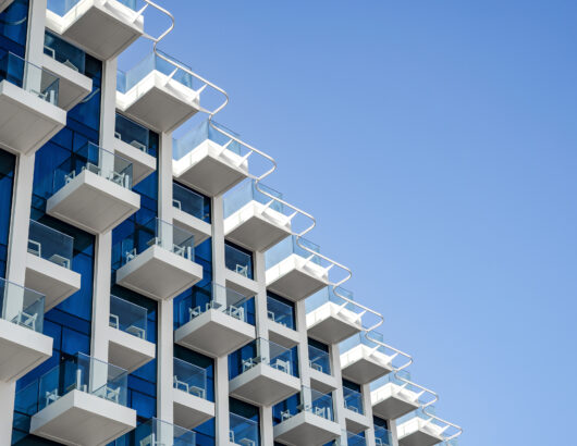 Another angle looking up at the PRPDI Hotel balconies