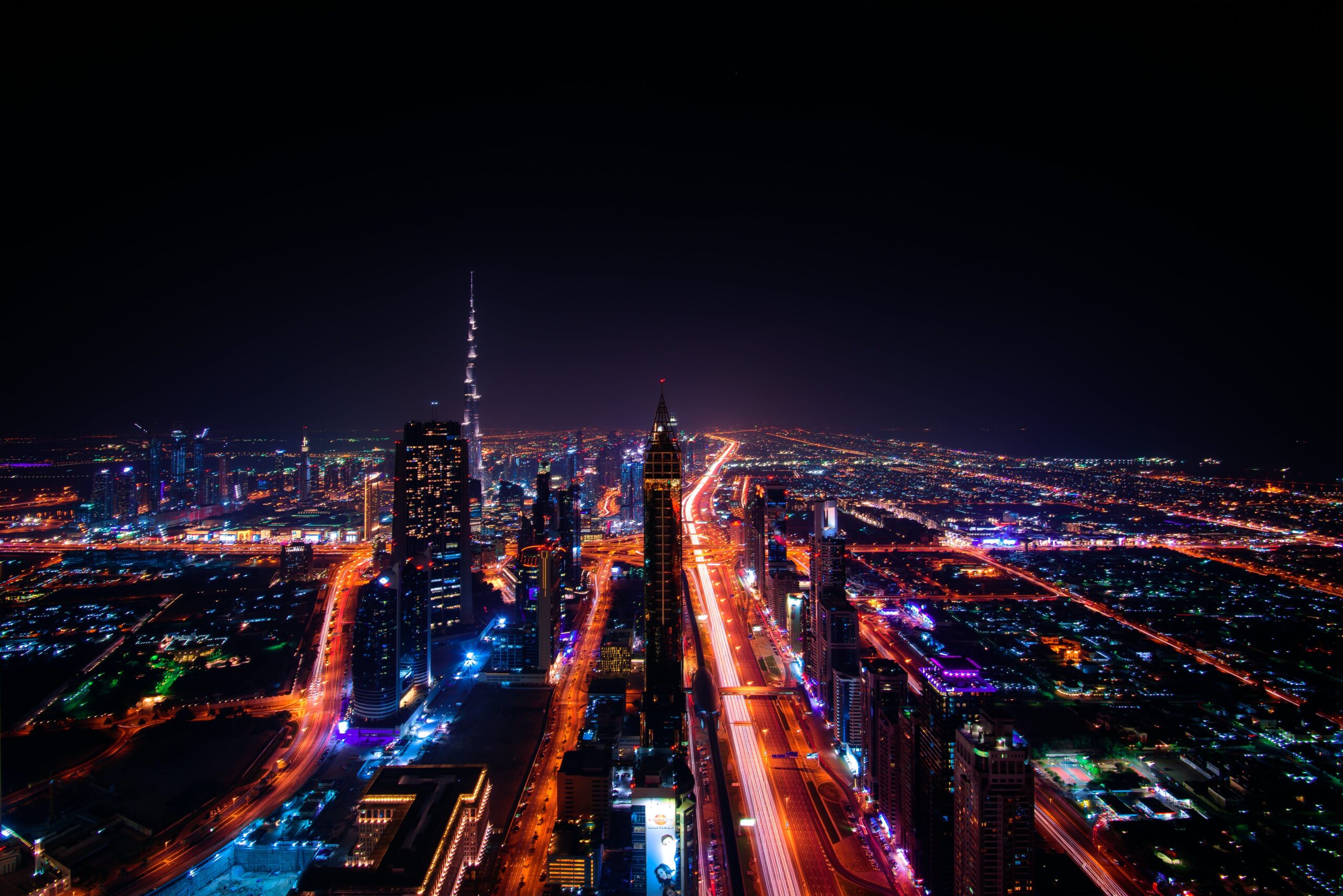 The Sheikh Zayed Road Ariel View