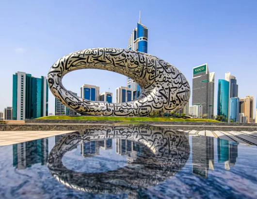 Giant sculpture at the Dubai Museum of the Future