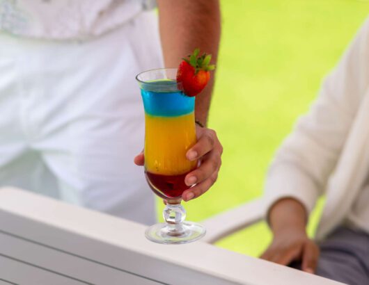 Cocktail in the Glass With a Strawberry